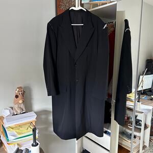 AW24 Yohji Yamamoto Pour Homme Black Wool Jacket Coat HO-J09-100 Men’s Size 2 M